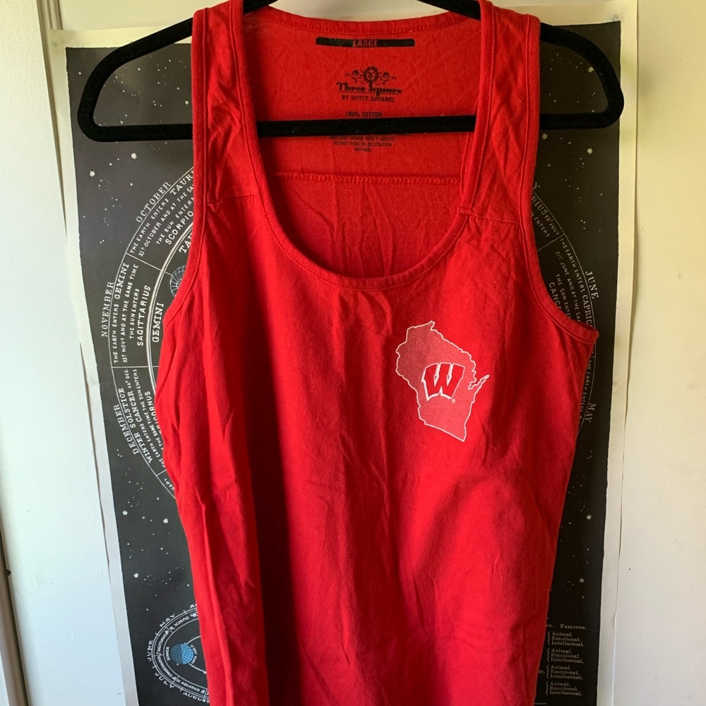 Women’s Red Wisconsin Badgers Tank Top, L